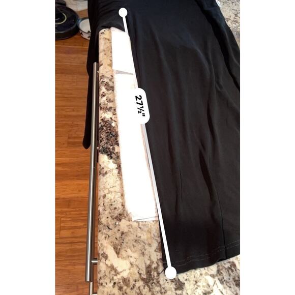 Eileen Fisher L Large Silk Pants Georgette Crepe Pleated Wide Leg Crop Black - Picture 9 of 11